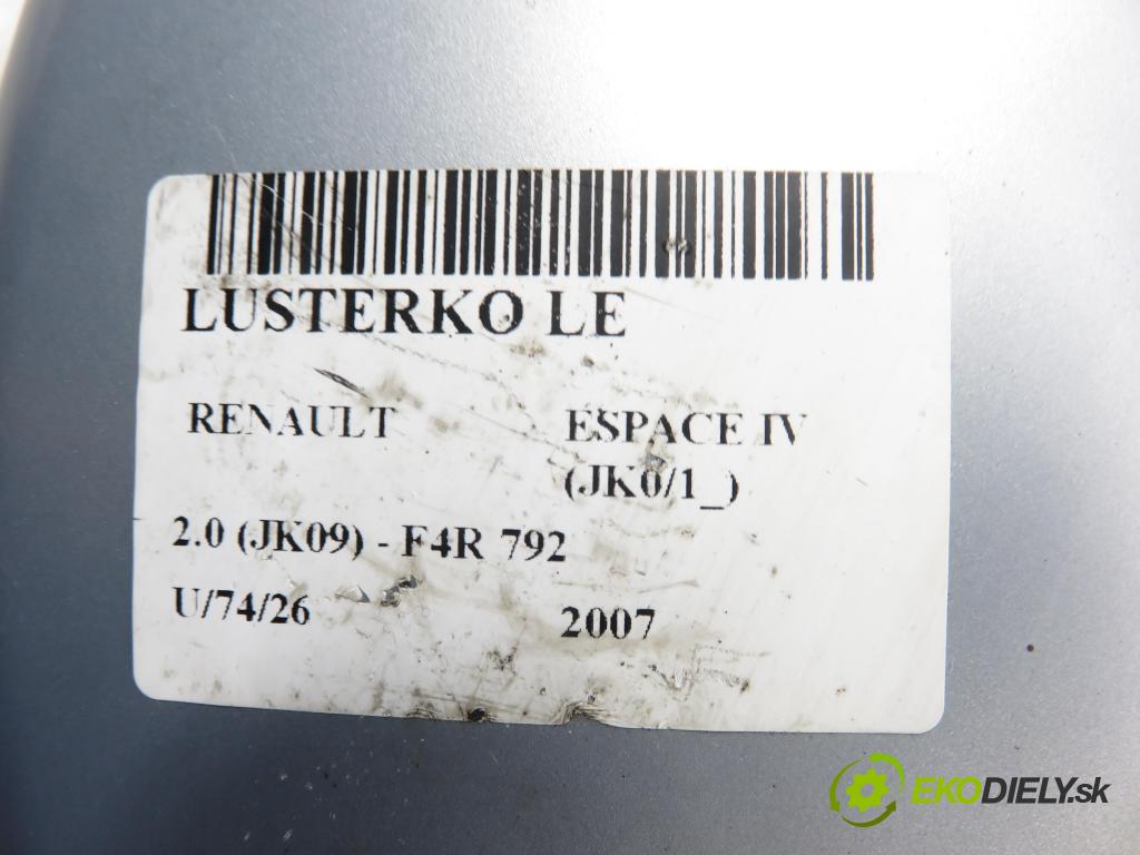 RENAULT ESPACE IV (JK0/1_) MINIVAN 2007 100,00 2.0 (JK09) - F4R 792 1998,00 zpětné zrcátko LE 