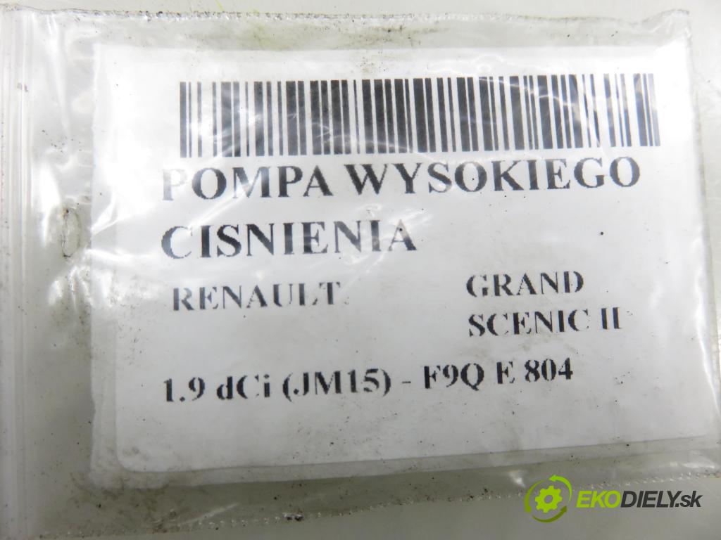 RENAULT GRAND SCENIC II (JM0/1_) MINIVAN 2006 0,00 1.9 dCi (JM15) - F9Q E 804 1870,00 Pumpa vysokého tlaku 8200342594 ; 0445010087 ; 0928400575
