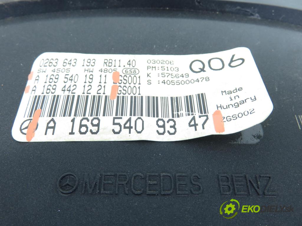 MERCEDES-BENZ KLASA B Sports Tourer (W245) MINIVAN 2006 85,00 B 170 (245.232) - M 266.940 1699,00 Prístrojovka elektrický A1695409347 ; A1695401911 ; A1694421221