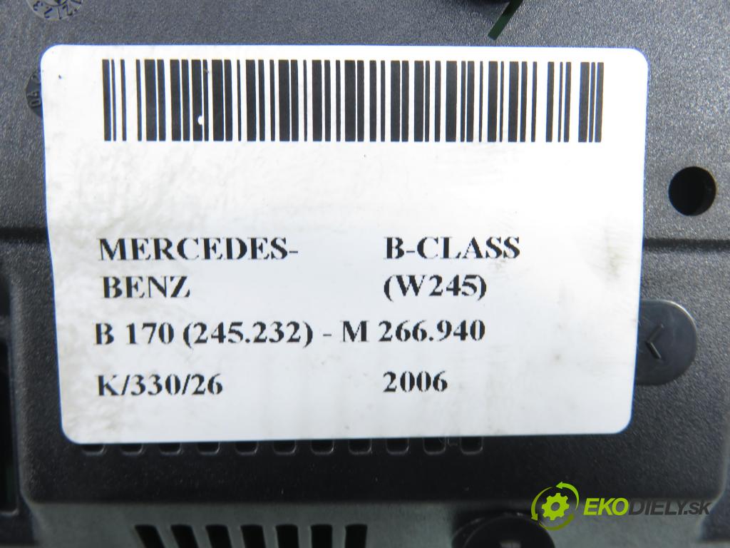 MERCEDES-BENZ KLASA B Sports Tourer (W245) MINIVAN 2006 85,00 B 170 (245.232) - M 266.940 1699,00 Prístrojovka elektrický A1695409347 ; A1695401911 ; A1694421221