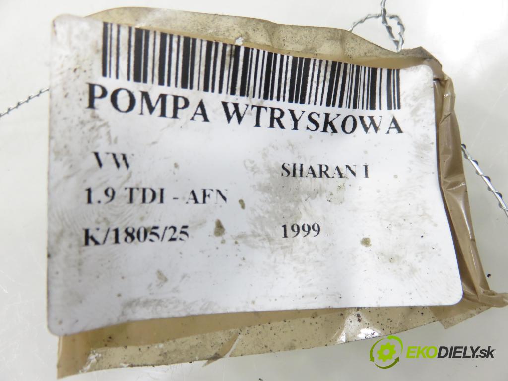 VW SHARAN (7M8, 7M9, 7M6) HB 1999 81,00 1.9 TDI 110 - AFN 1896,00 Pumpa vstrekovacia 028130115B ; 0460404968 (Vstrekovacie čerpadlo)