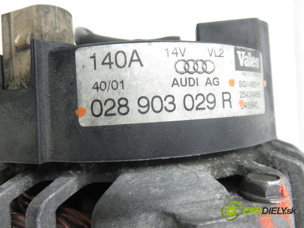 AUDI A4 (8E2, B6) SEDAN 2001 96,00 1.9 TDI PD 130 - AWX 1896,00 Alternátor 028903029R (Alternátor)