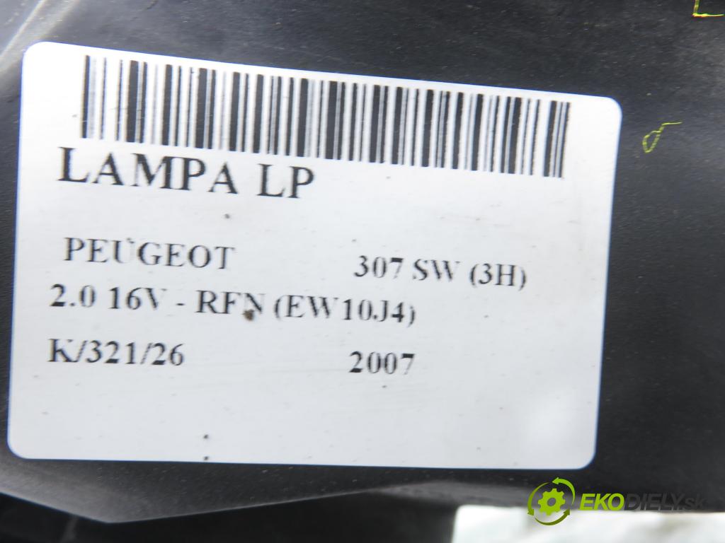 PEUGEOT 307 SW (3H) KOMBI 2007 103,00 2.0 16V - RFN (EW10J4) 1997,00 Svetlo LP 9681834880