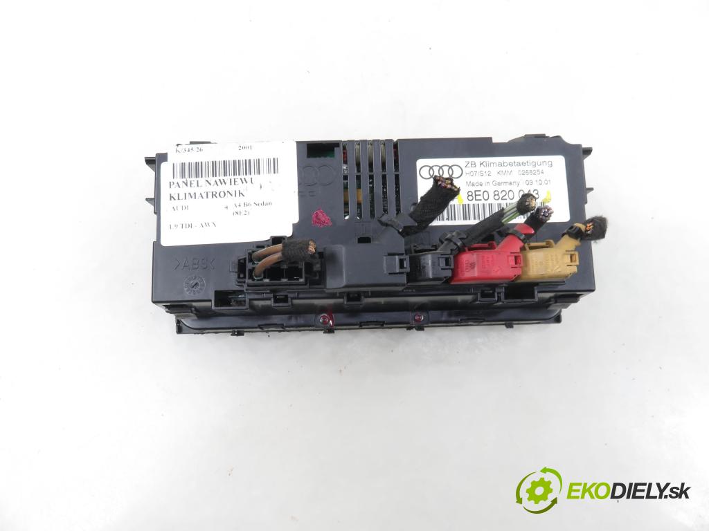 AUDI A4 (8E2, B6) SEDAN 2001 96,00 1.9 TDI PD 130 - AWX 1896,00 Panel kúrenia KLIMATRONIK 8E0820043