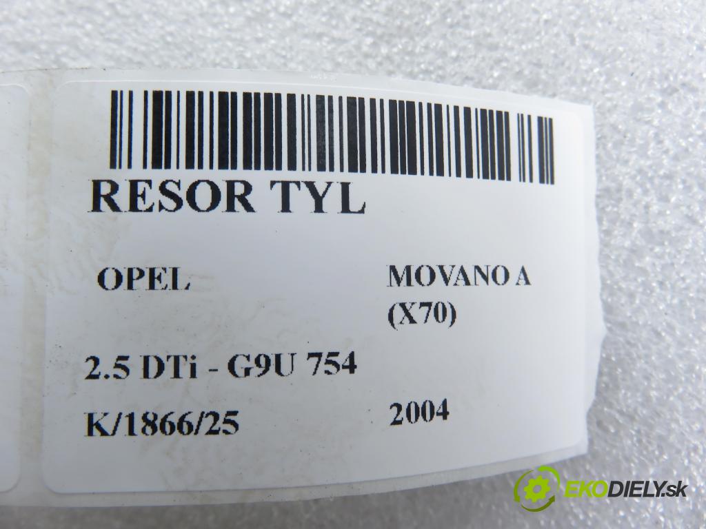 OPEL MOVANO Platforma / podwoyie (X70) FURGON 2004 0,00 2.5 DTi - G9U 754 2464,00 Listové pero zadné