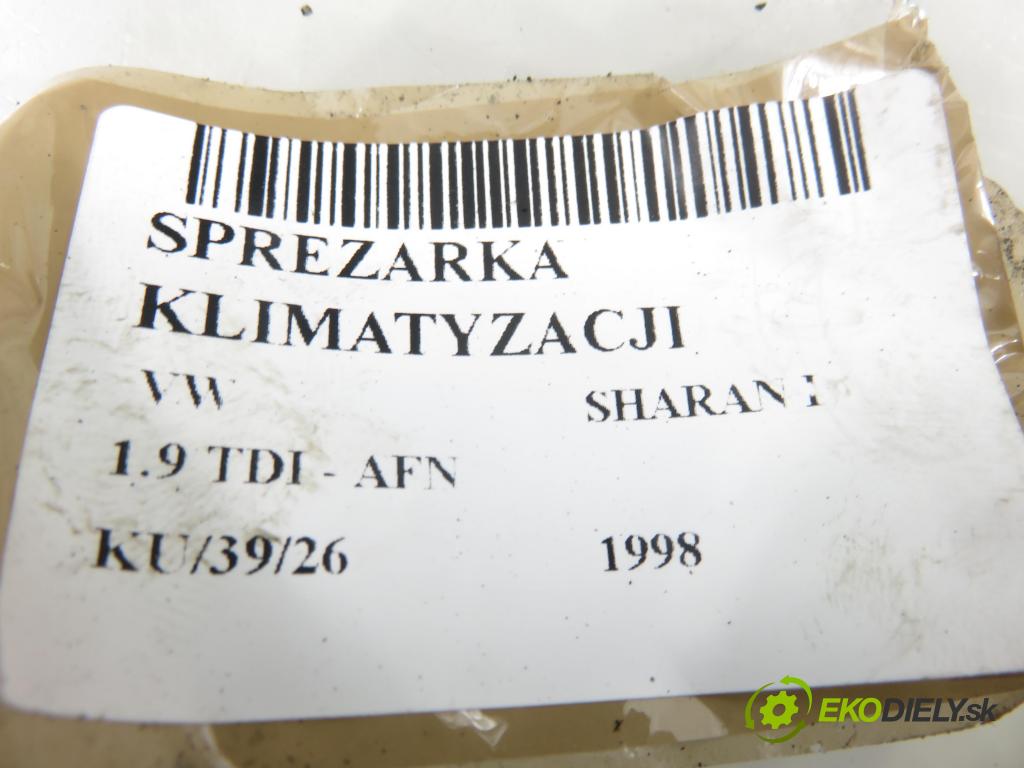 VW SHARAN (7M8, 7M9, 7M6) MINIVAN 1998 81,00 1.9 TDI 110 - AFN 1896,00 KOMPRESOR: klimatizace 7M0820803P (Kompresor klimatizace)