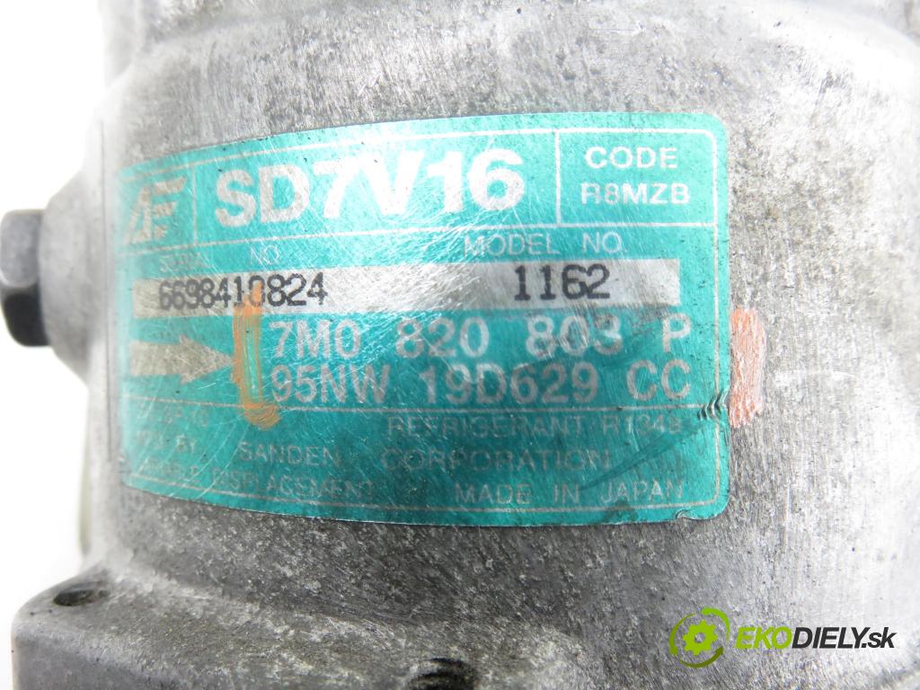 VW SHARAN (7M8, 7M9, 7M6) HB 1999 81,00 1.9 TDI 110 - AFN 1896,00 KOMPRESOR: klimatizácie 7M0820803P ; 95NW19D629CC (Kompresor klimatizácie)