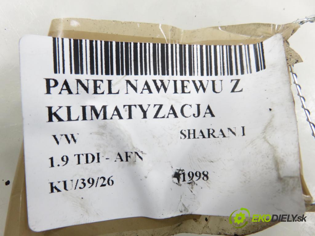 VW SHARAN (7M8, 7M9, 7M6) MINIVAN 1998 81,00 1.9 TDI 110 - AFN 1896,00 Panel topení KLIMATIZACE: 95NW18D451A