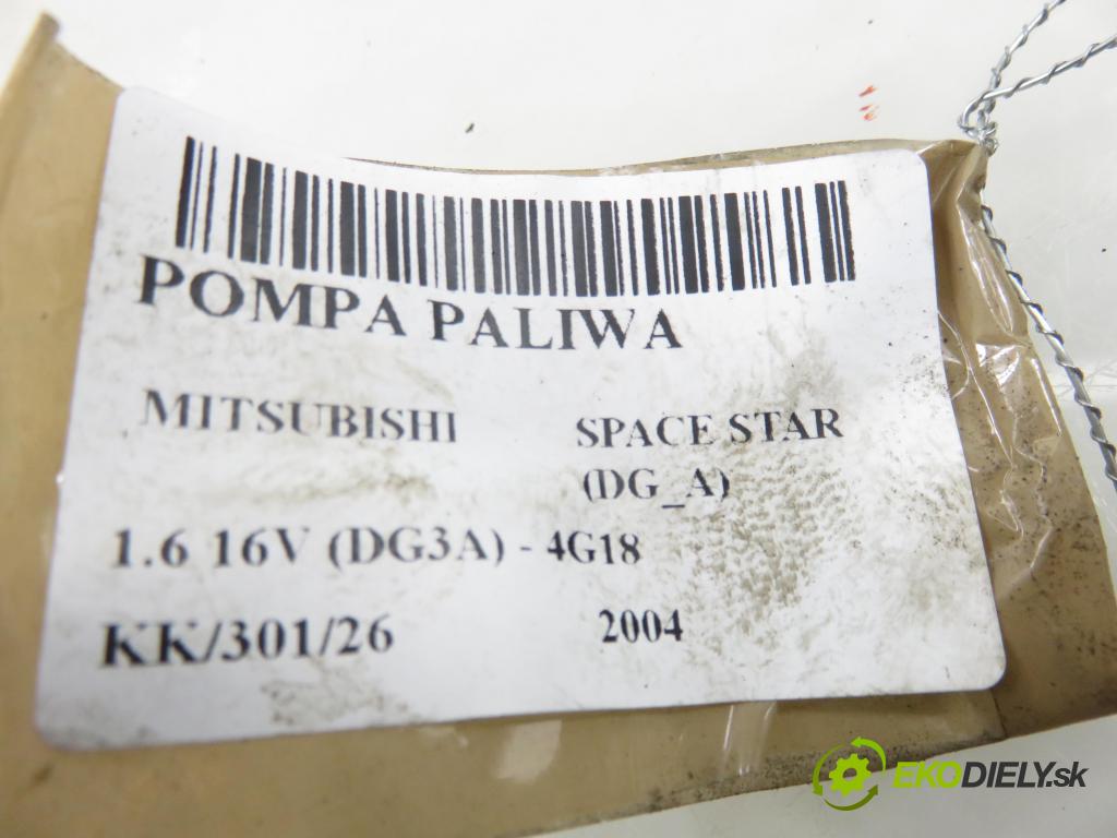 MITSUBISHI SPACE STAR nadwozie wielkoprzestrzenne (MPV) (DG_A) MINIVAN 2004 72,00 1.6 16V (DG3A) 98 - 4G18 1584,00 Pumpa paliva MN178296
