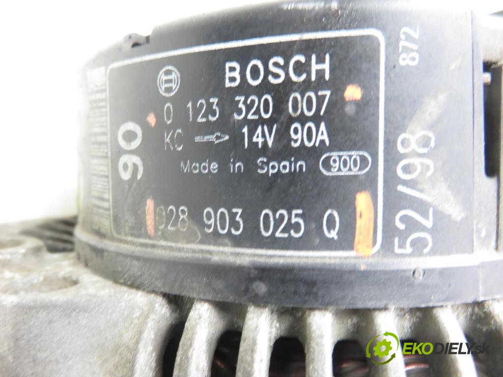 VW SHARAN (7M8, 7M9, 7M6) HB 1999 81,00 1.9 TDI 110 - AFN 1896,00 Alternátor 0123320007 ; 028903025Q (Alternátor)