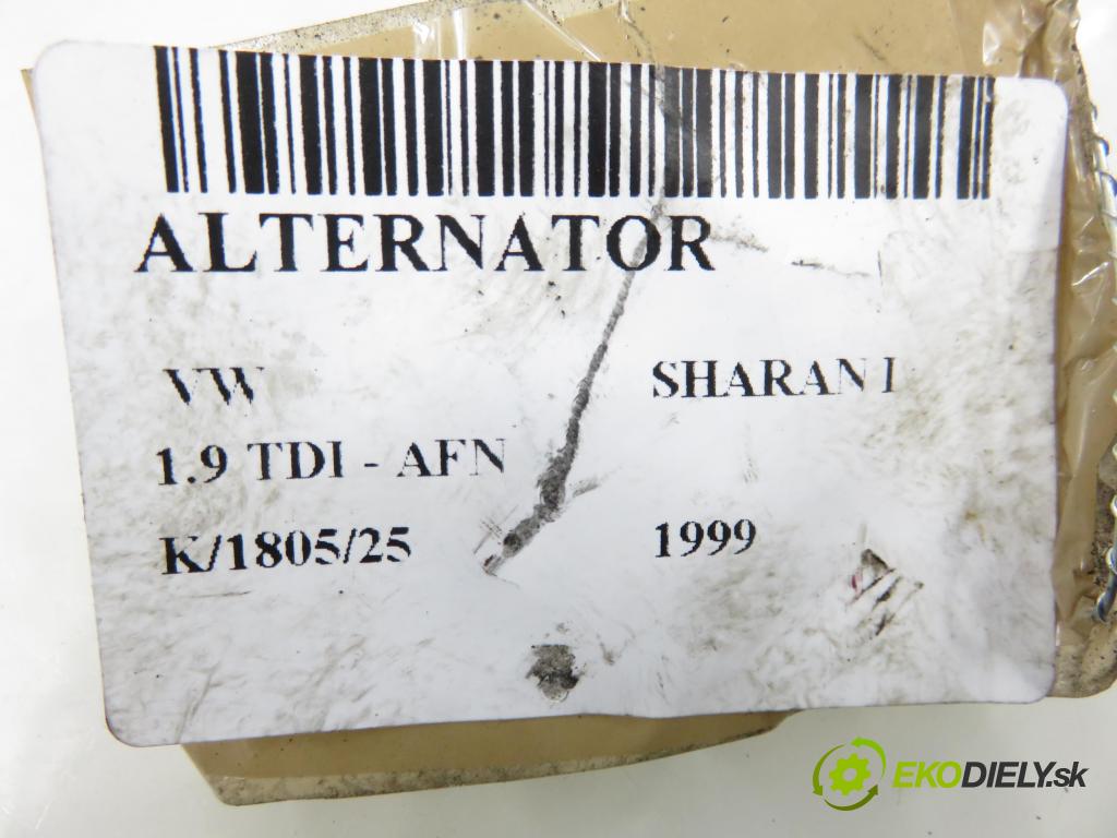 VW SHARAN (7M8, 7M9, 7M6) HB 1999 81,00 1.9 TDI 110 - AFN 1896,00 Alternátor 0123320007 ; 028903025Q (Alternátor)