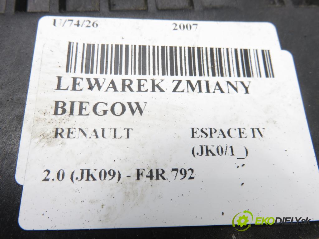 RENAULT ESPACE IV (JK0/1_) MINIVAN 2007 100,00 2.0 (JK09) - F4R 792 1998,00 ZVEDÁK: