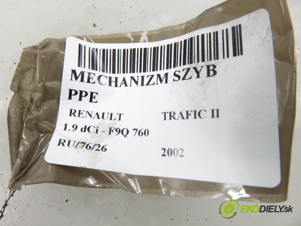RENAULT TRAFIC II Skrzynia (FL) FURGON 2002 74,00 1.9 dCi - F9Q 760 1870,00 Mechanizmus okien 7700311821 ; 91165705