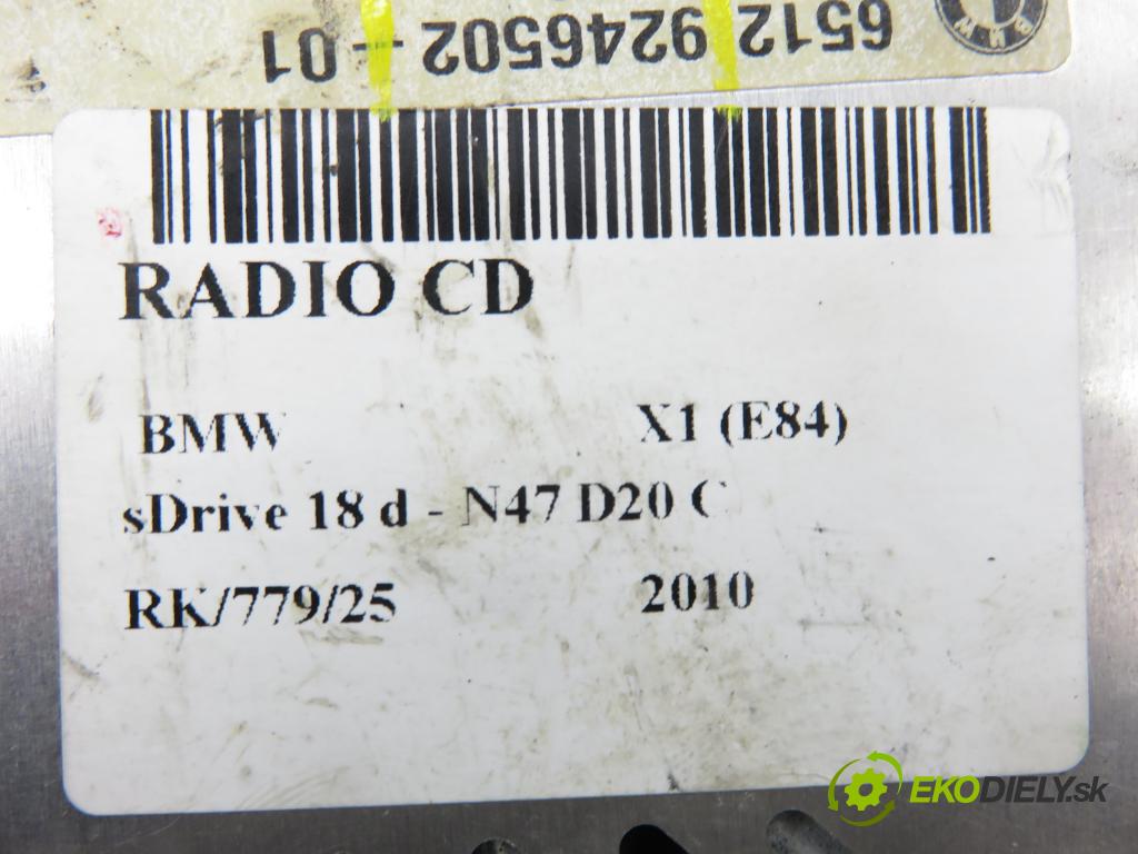 BMW X1 (E84) SUV 2010 105,00 sDrive 18 d 143 - N47 D20 C 1995,00 RADIO CD 9246502