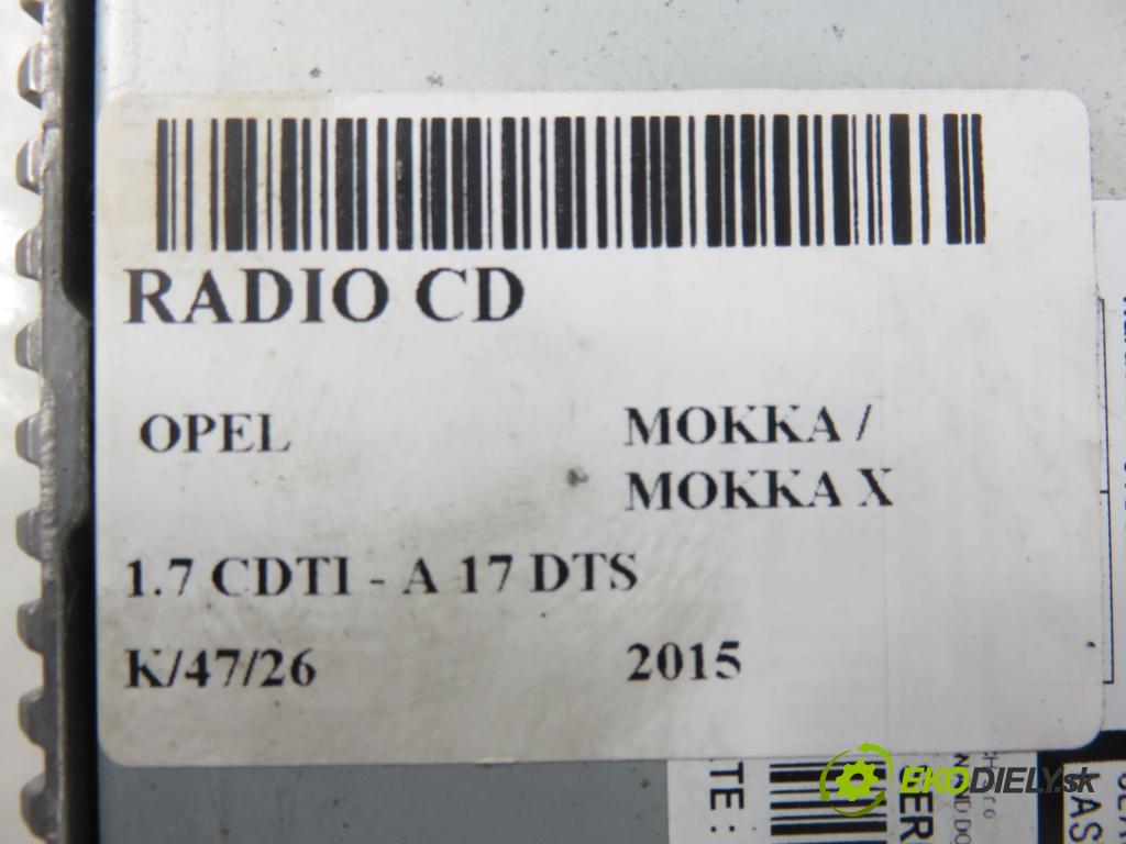 OPEL MOKKA / MOKKA X CROSSOVER 2015 96,00 1.7 CDTI - A 17 DTS 1686,00 RADIO CD 23499778