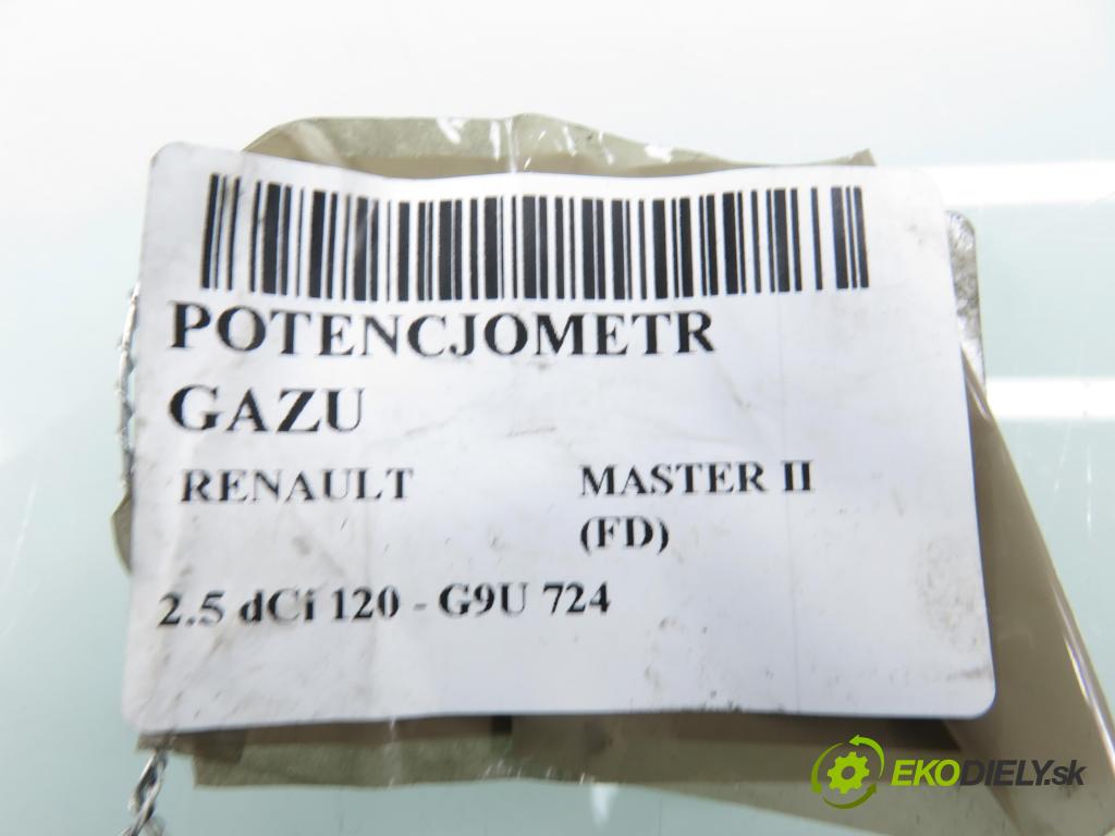 RENAULT MASTER II Skrzynia (FD) FURGON 2004 84,00 2.5 dCi 120 - G9U 724 2464,00 potenciometr plynového pedálu 7700314525 (Potenciometr plynového pedálu)