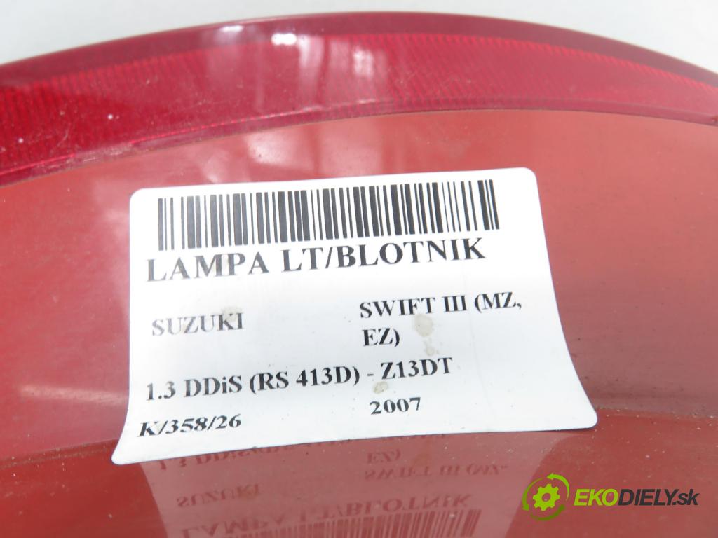 SUZUKI SWIFT III (MZ, EZ) HB 2007 51,00 1.3 DDiS (RS 413D) 69 - Z13DT 1248,00 Svetlo ľavé zadné