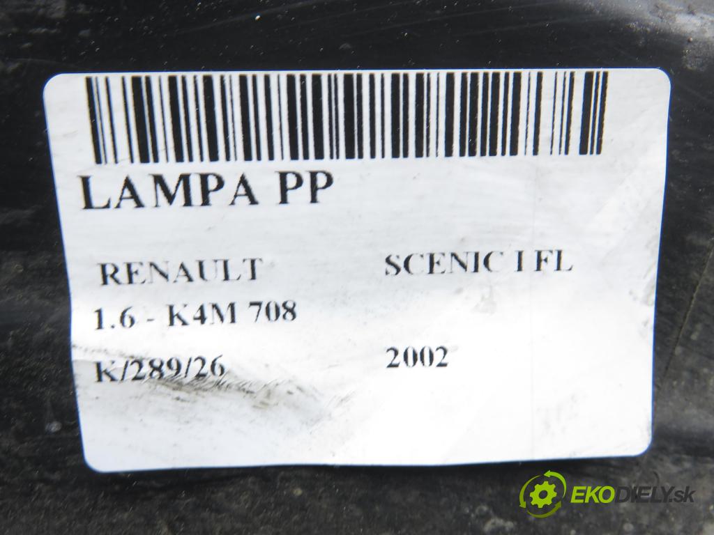RENAULT SCENIC I (JA0/1_) MINIVAN 2002 0,00 1.6 - K4M 708 1598,00 Svetlo PP 7700432097 ; 7701047600