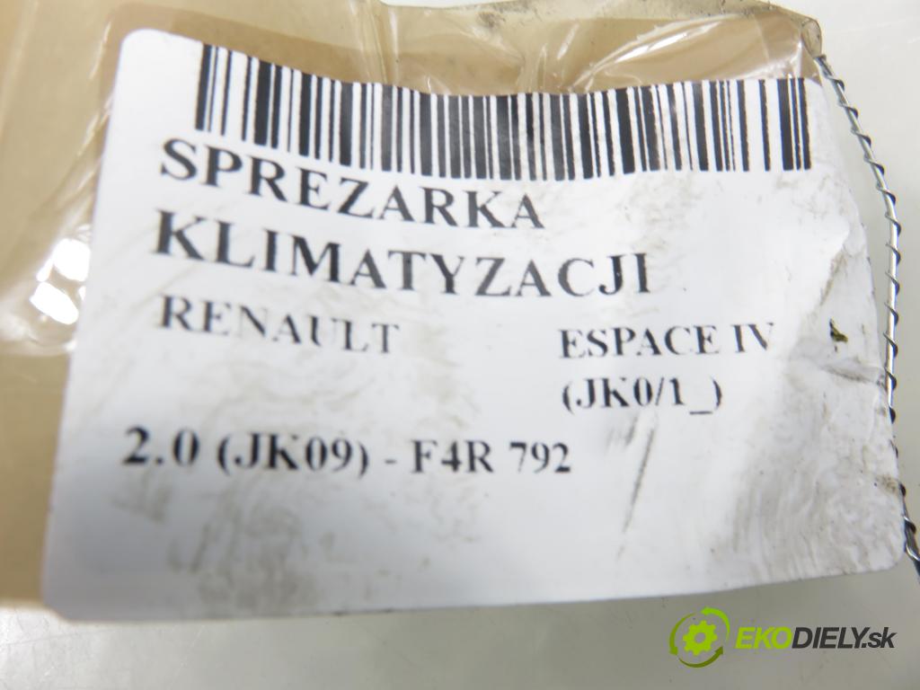 RENAULT ESPACE IV (JK0/1_) MINIVAN 2007 100,00 2.0 (JK09) - F4R 792 1998,00 KOMPRESOR: klimatizácie 8200885261 ; 01140726 (Kompresor klimatizácie)