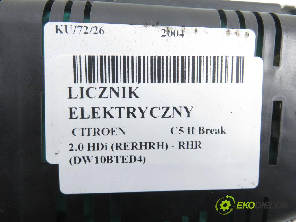 CITROEN C5 II Break (RE_) KOMBI 2004 100,00 2.0 HDi 136 1997,00 Prístrojovka elektrický 9655608780