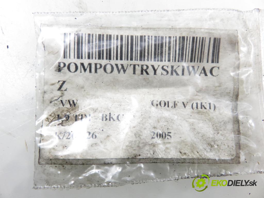 VW GOLF V (1K1) HB 2005 77,00 1.9 TDI PD 105 - BKC 1896,00 Vstrekovač 038130073AG ; 0414720215 (Vstrekovač paliva)