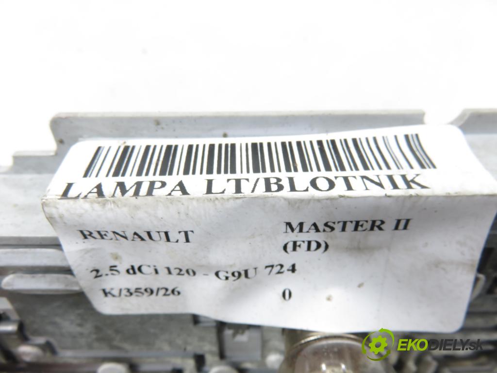 RENAULT MASTER II Skrzynia (FD) FURGON 2004 84,00 2.5 dCi 120 - G9U 724 2464,00 vložka svetla ľavy zadné