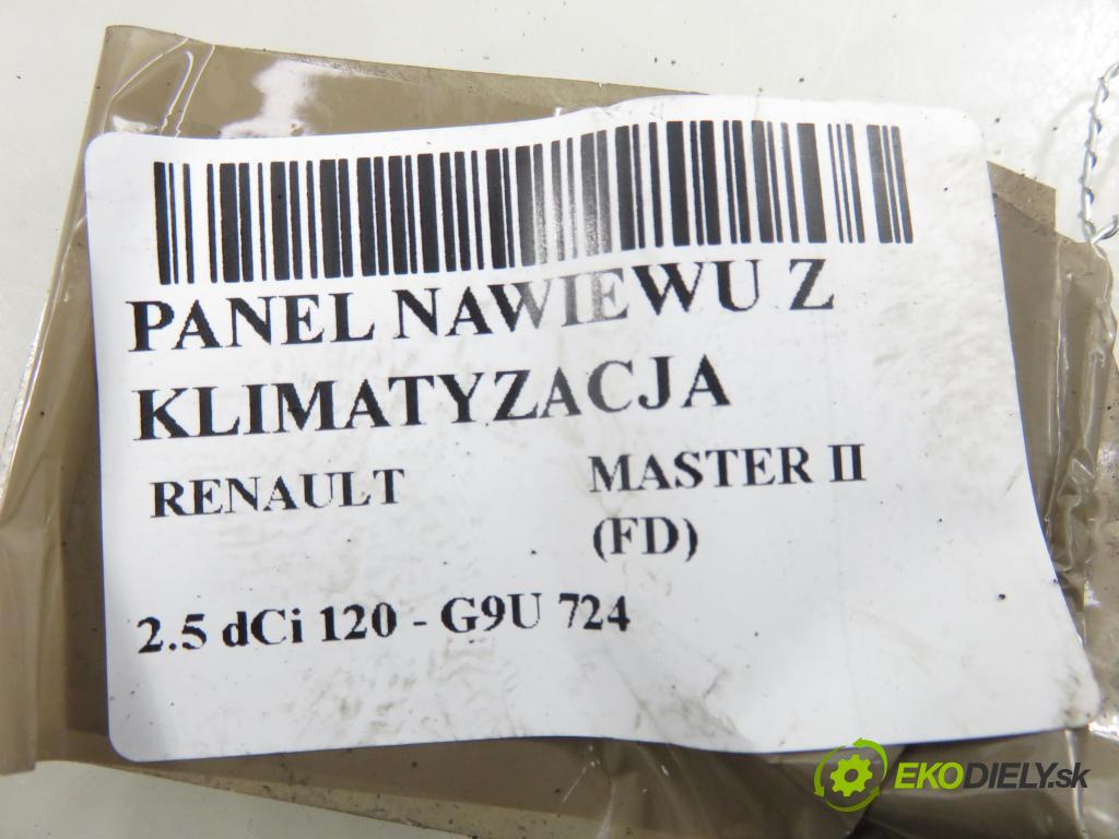 RENAULT MASTER II Skrzynia (FD) FURGON 2004 84,00 2.5 dCi 120 - G9U 724 2464,00 Panel kúrenia KLIMATIZACE: F4230