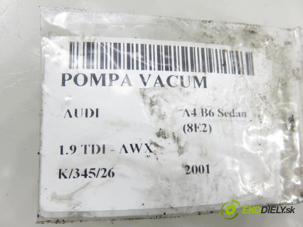 AUDI A4 (8E2, B6) SEDAN 2001 96,00 1.9 TDI PD 130 - AWX 1896,00 Pumpa vákuová 724807170 ; 038145209N