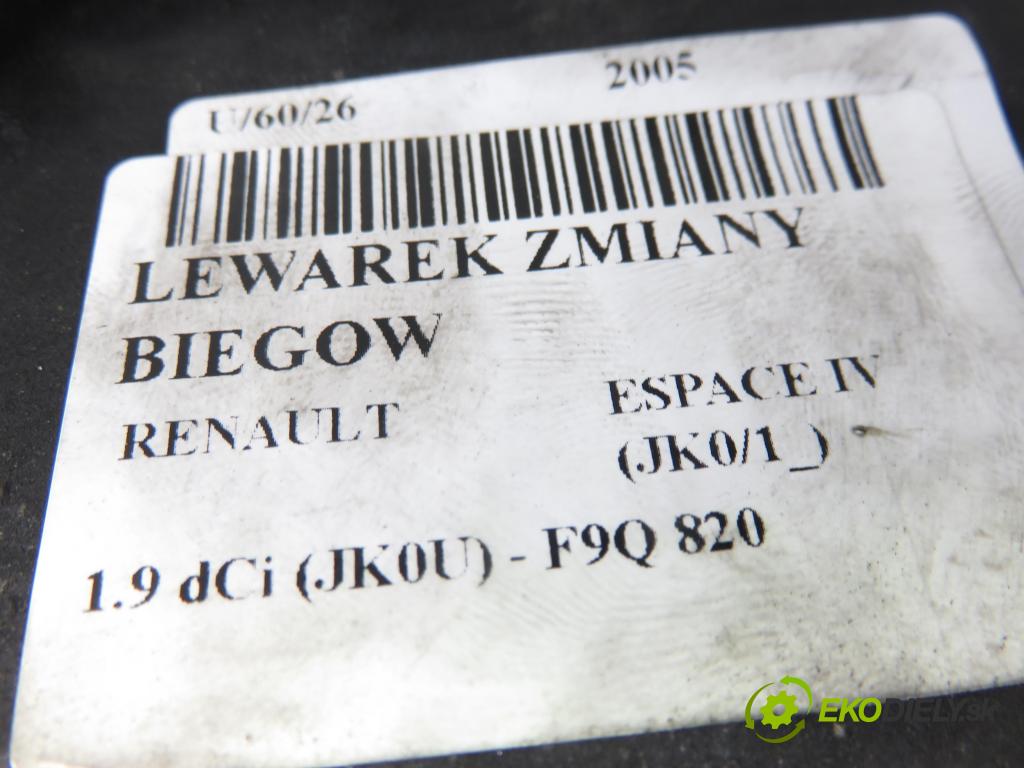 RENAULT ESPACE IV (JK0/1_) MINIVAN 2005 85,00 1.9 dCi 116 - F9Q 820 1870,00 ZVEDÁK: 8200201151