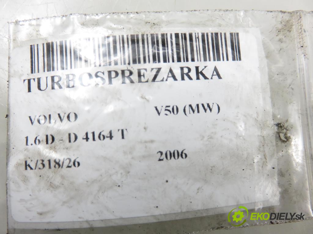 VOLVO V50 (MW) KOMBI 2006 80,00 1.6 D - 109  D 4164 T 1560,00 RYCHLONABÍJEČKA: 9663199280 (Kompletní turbodmychadlo)