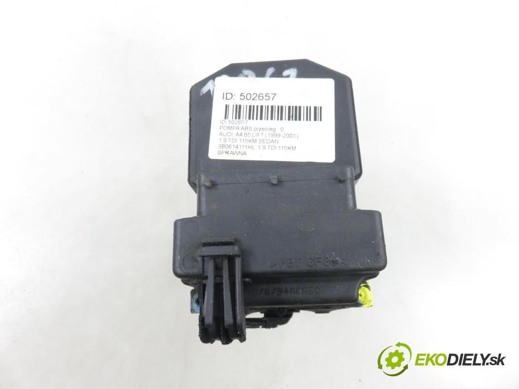 AUDI A4 (8D2, B5) SEDAN 2000 85,00 1.9 TDI - AJM 1896,00 Pumpa ABS 3B0614111 ; 0265220621 ; 0273004573 (Pumpa ABS)
