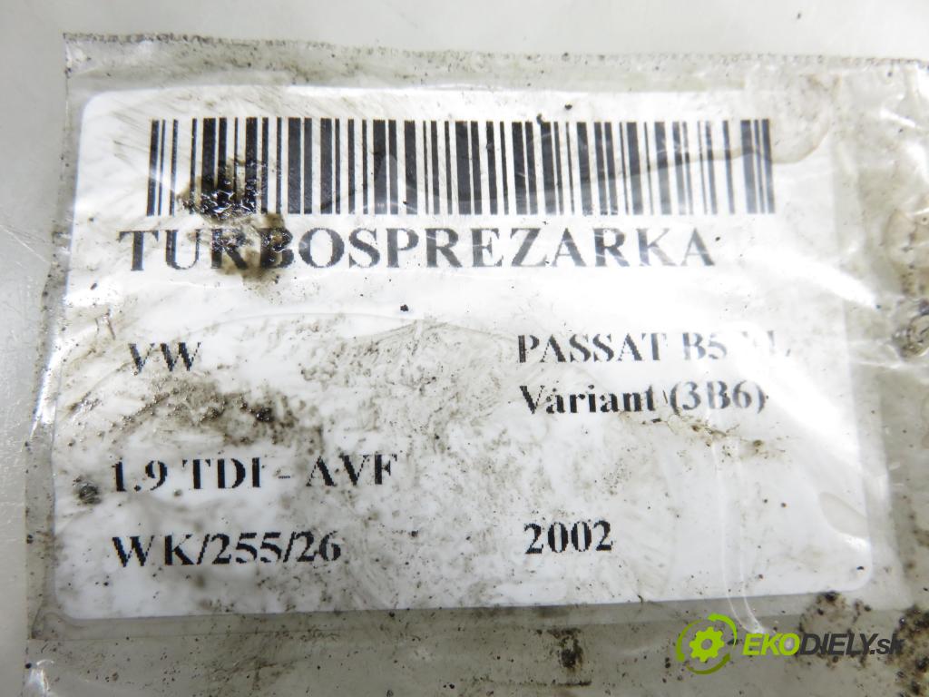 VW PASSAT B5.5 Variant (3B6) KOMBI 2002 96,00 1.9 TDI PD 130 - AVF 1896,00 RYCHLONABÍJEČKA: 038145702G (Kompletní turbodmychadlo)