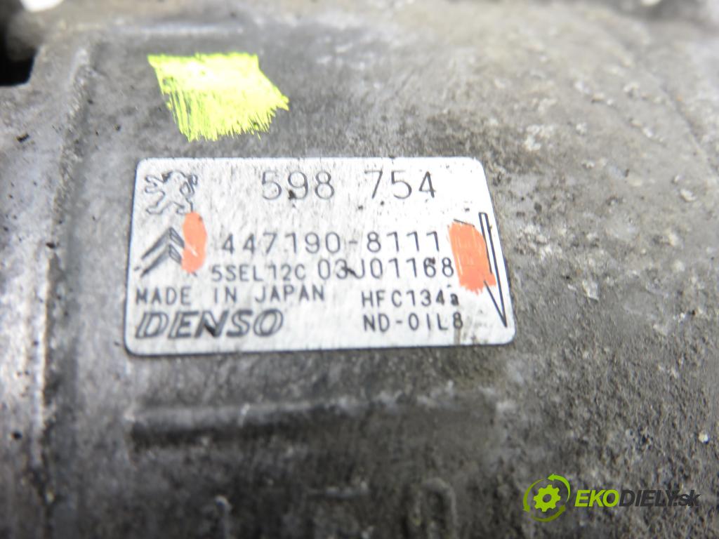 PEUGEOT 308 (4A_, 4C_) HB 2007 110,00 1.6 THP 150 - 5FX (EP6DT) 1598,00 KOMPRESOR: klimatizácie 4471908111 (Kompresor klimatizácie)