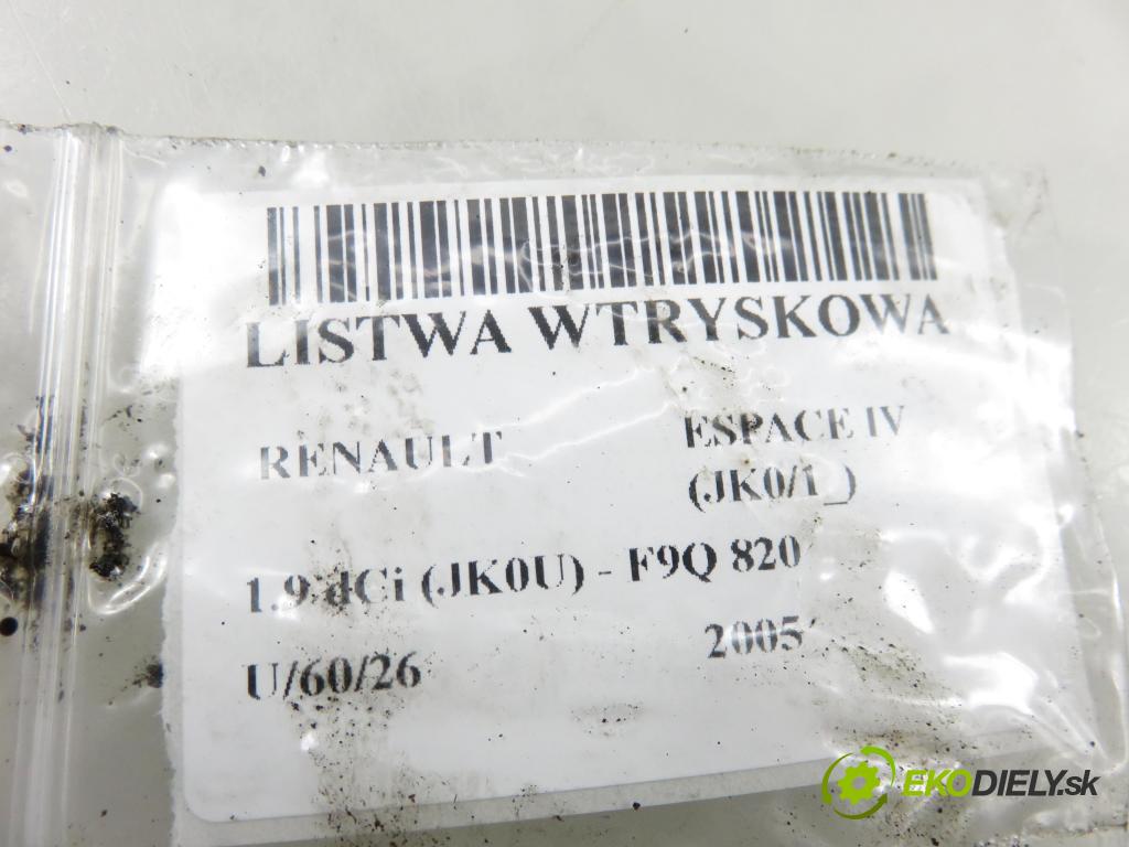 RENAULT ESPACE IV (JK0/1_) MINIVAN 2005 85,00 1.9 dCi 116 - F9Q 820 1870,00 Lišta vstrekovacia 0281002720 ; 8200418270 ; 0445214065 (Vstrekovacia lišta)