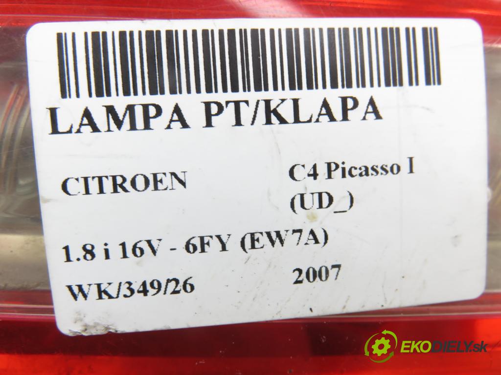 CITROEN C4 Picasso I (UD_) MINIVAN 2007 92,00 1.8 i 16V - 6FY (EW7A) 1749,00 Svetlo pravé zadné kufor 9653547677