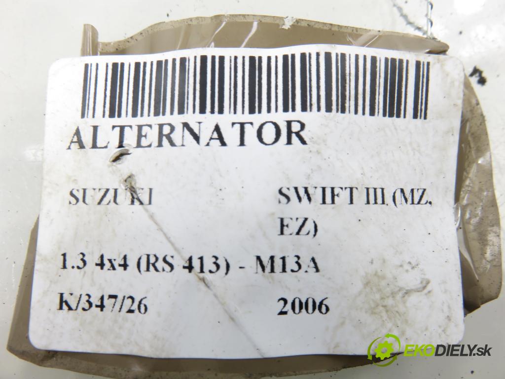 SUZUKI SWIFT III (MZ, EZ) HB 2006 68,00 1.3 4x4 (RS 413) - M13A 1328,00 Alternátor 3140080G1 (Alternátor)
