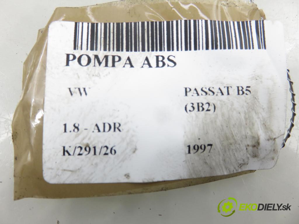 VW PASSAT B5 (3B2) SEDAN 1997 92,00 1.8 20V 125 - ADR 1781,00 Pumpa ABS 8E0614111HL ; 0265216411 ; 0273004132 (Pumpa ABS)
