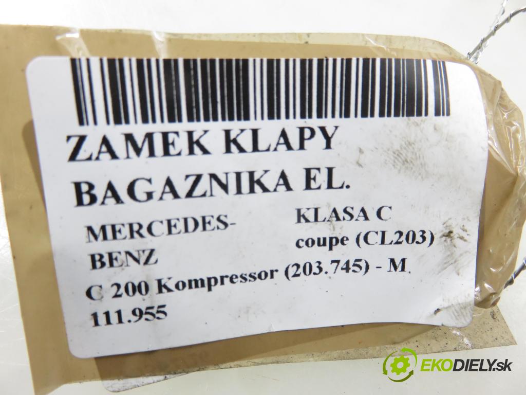 MERCEDES-BENZ KLASA C coupe (CL203) COUPE 2001 120,00 C 200 Kompressor (203.745) - M 111.955 1998,00 zámok dverí kufor EL. A2037400135