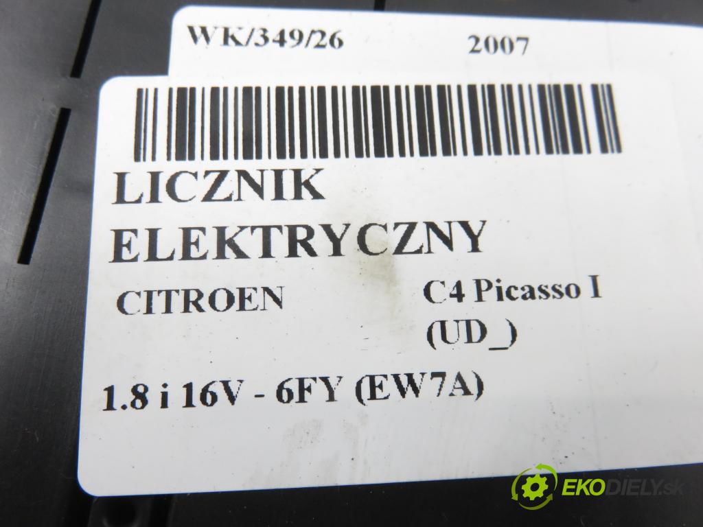 CITROEN C4 Picasso I (UD_) MINIVAN 2007 92,00 1.8 i 16V - 6FY (EW7A) 1749,00 prístrojovka elektrický P9664365380