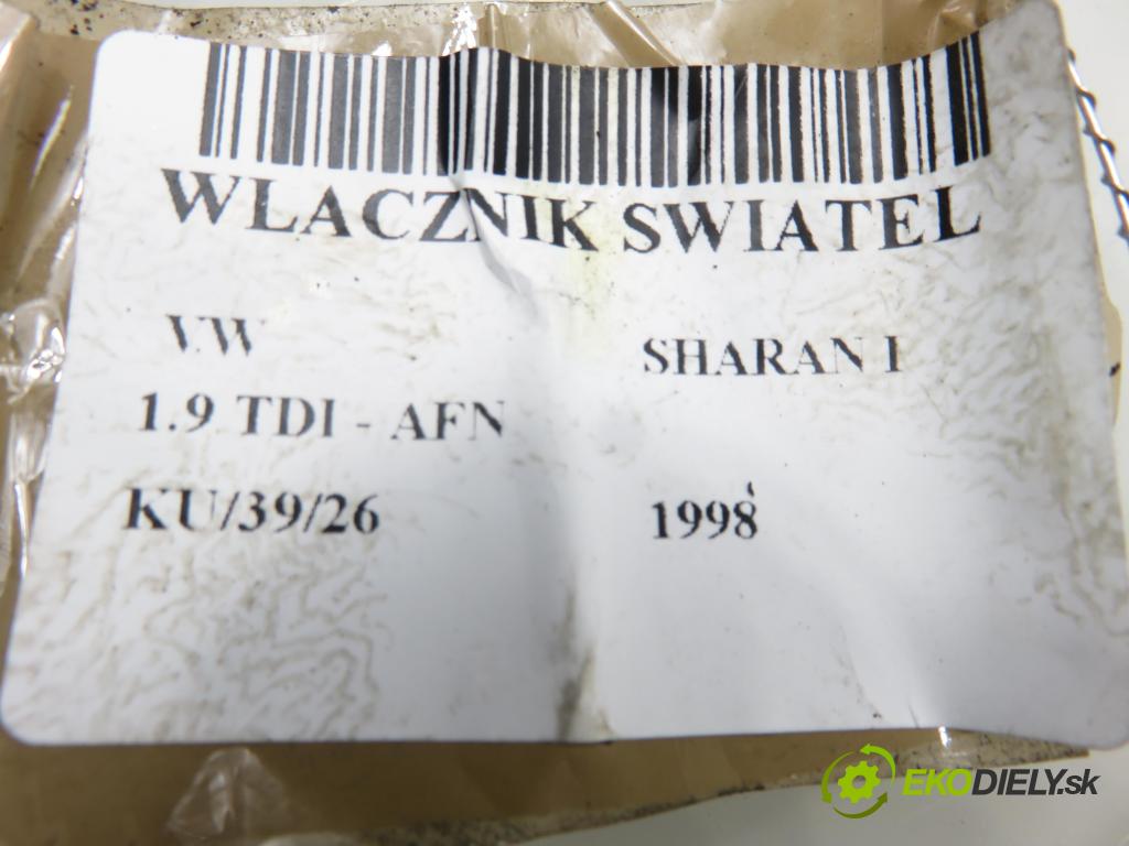 VW SHARAN (7M8, 7M9, 7M6) MINIVAN 1998 81,00 1.9 TDI 110 - AFN 1896,00 prepínač svetlá 7M1941531M ; 95VW13K196BCW