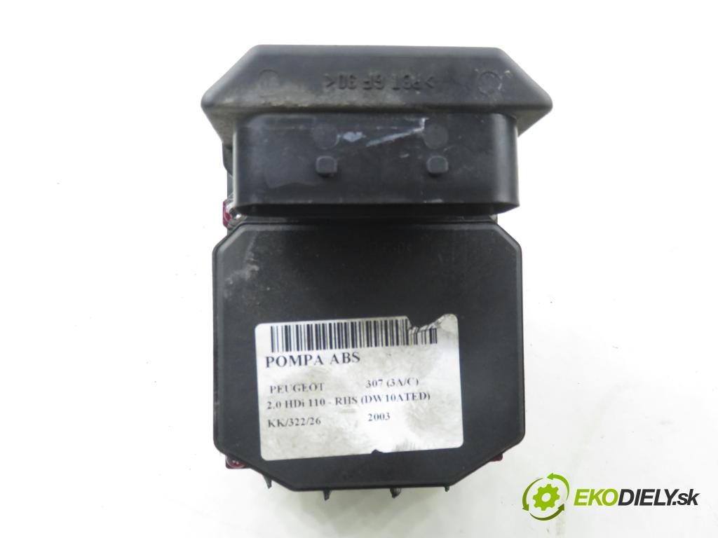 PEUGEOT 307 (3A/C) HB 2003 79,00 2.0 HDi 110 - RHS 1997,00 Pumpa ABS 0265950084 ; 9648265580 ; 0265225188 (Pumpa ABS)