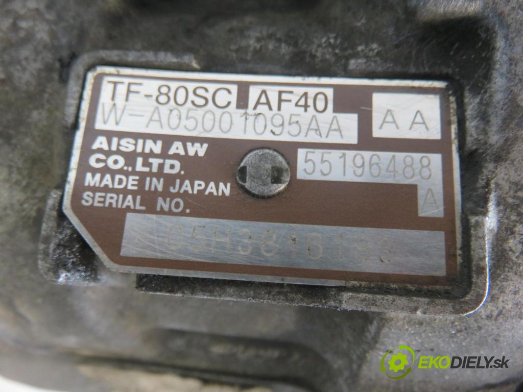 FIAT CROMA (194_) KOMBI 2008 147,00 2.4 D Multijet 200 - 939 A3.000 2387,00 Prevodovka automatická 55196488 ; TF80SC ; AF40