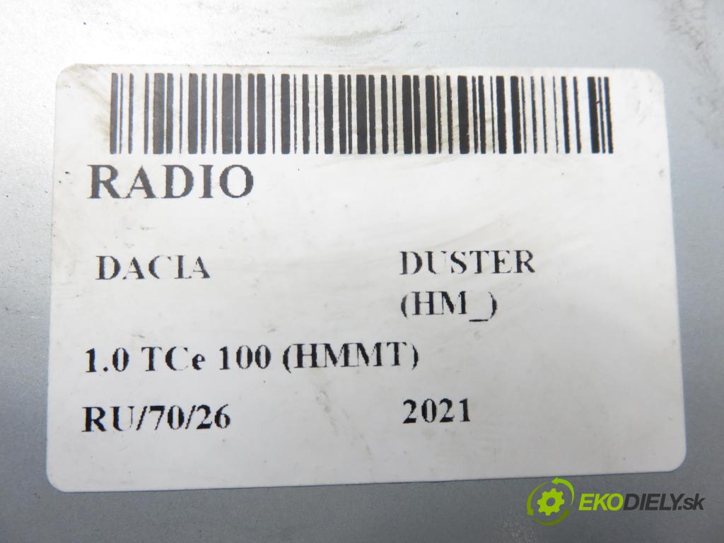DACIA DUSTER (HM_) SUV 2021 74,00 1.0 TCe 100 (HMMT) 999,00 RADIO 281155651R