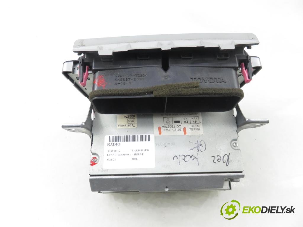 TOYOTA YARIS (_P9_) HB 2006 51,00 1.0 VVT-i (KSP90_) - 1KR-FE 998,00 RADIO CD 8612052480