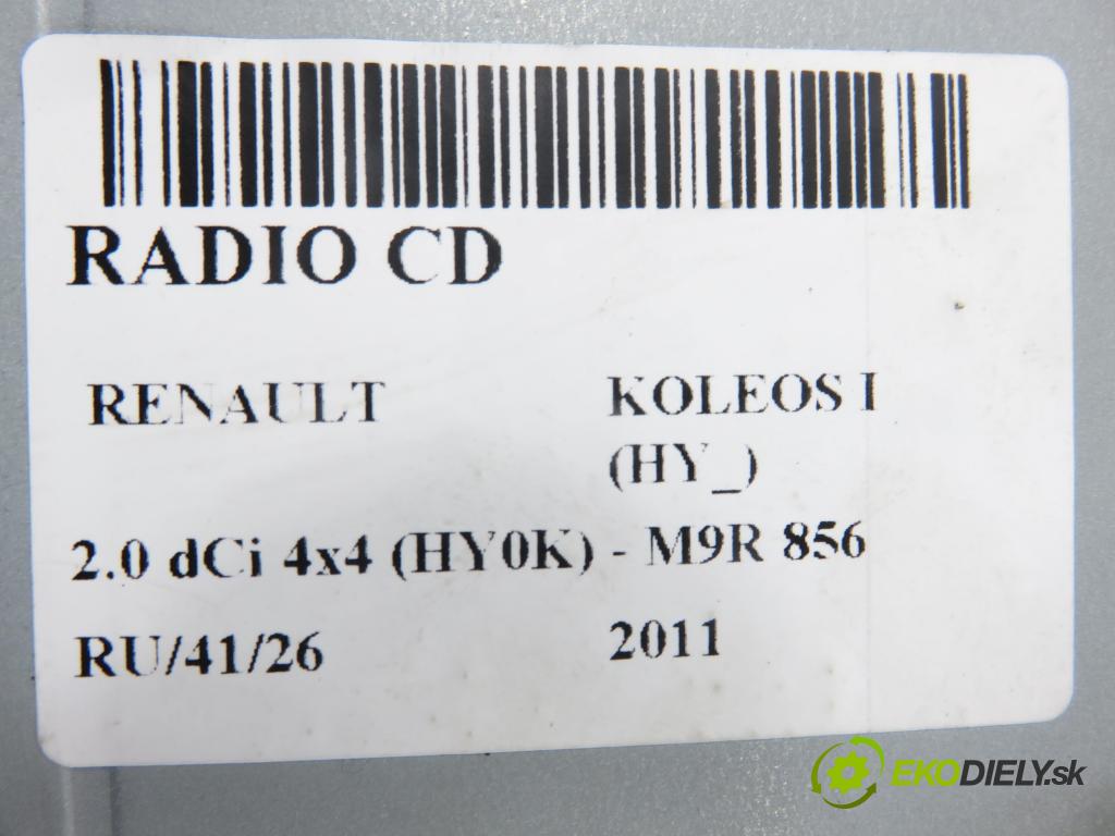 RENAULT KOLEOS I (HY_) SUV 2011 110,00 2.0 dCi 4x4 150 1995,00 RADIO CD 281151922R