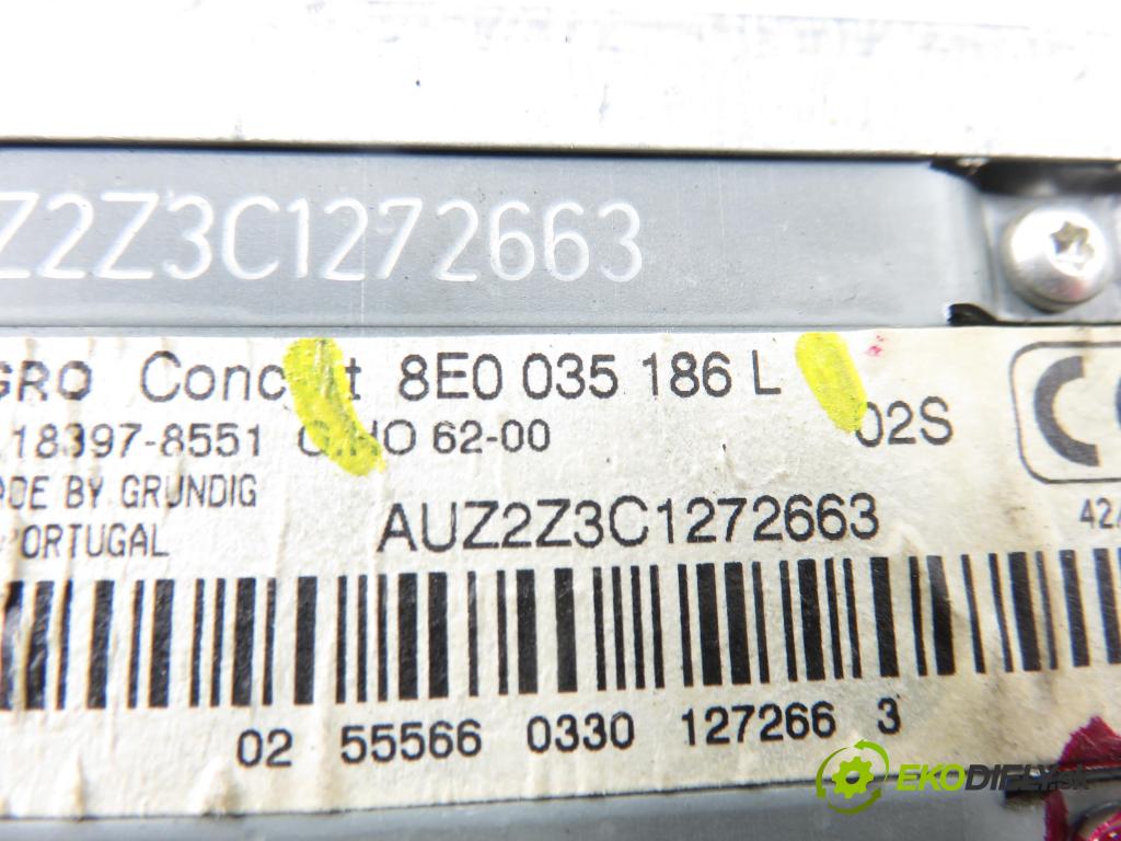 AUDI A4 Avant (8E5, B6) KOMBI 2003 96,00 1.9 TDI PD 130 - AVF 1896,00 RADIO CD 8E0035186L