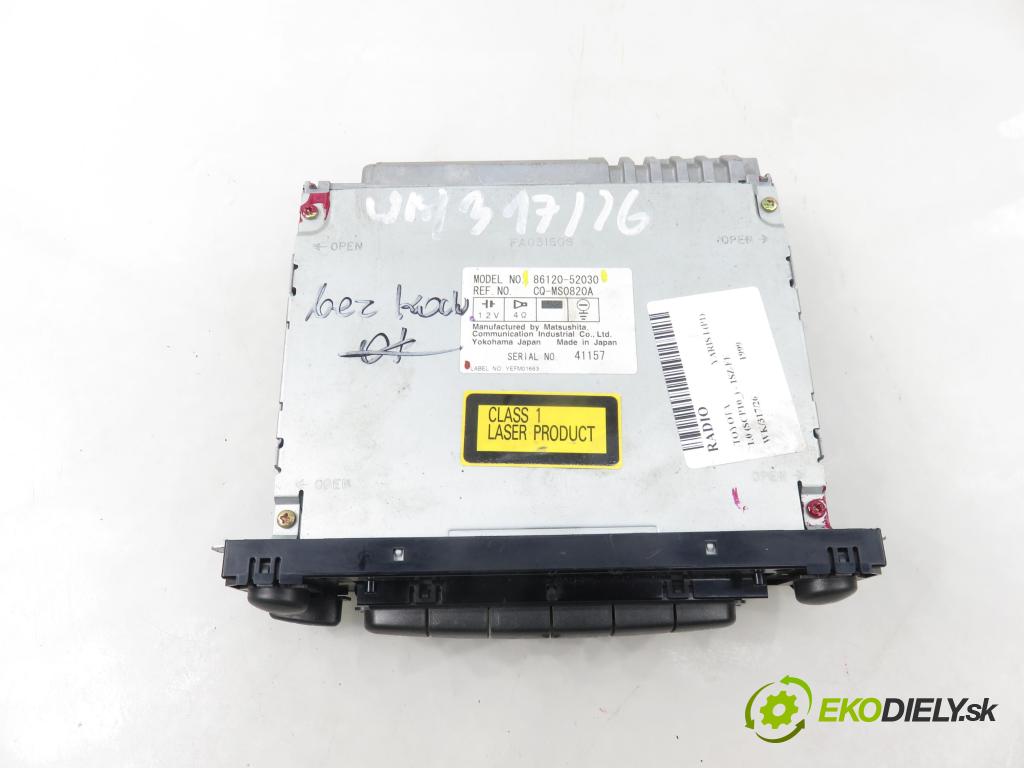 TOYOTA YARIS (_P1_) HB 1999 50,00 1.0 VVT- i 68 - 1SZ-FE 998,00 RADIO CD 8612052030