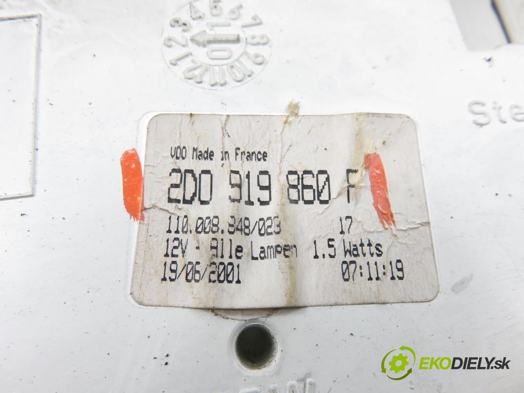 VW LT 28-46 II Skrzynia (2DA, 2DD, 2DH) FURGON 2002 80,00 2.5 TDI - ANJ 2461,00 Prístrojovka elektrický 2D0919860F