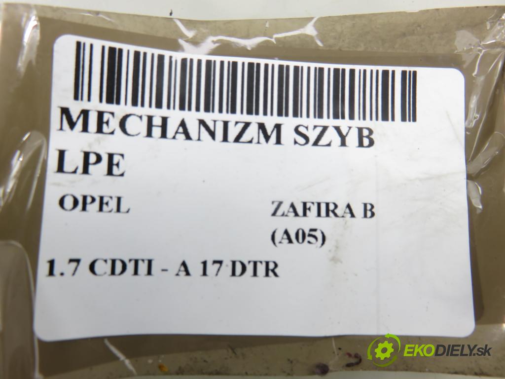 OPEL ZAFIRA B (A05) MINIVAN 2008 92,00 1.7 CDTI - A 17 DTR 1686,00 Mechanizmus okien 13132220 ; 13132434