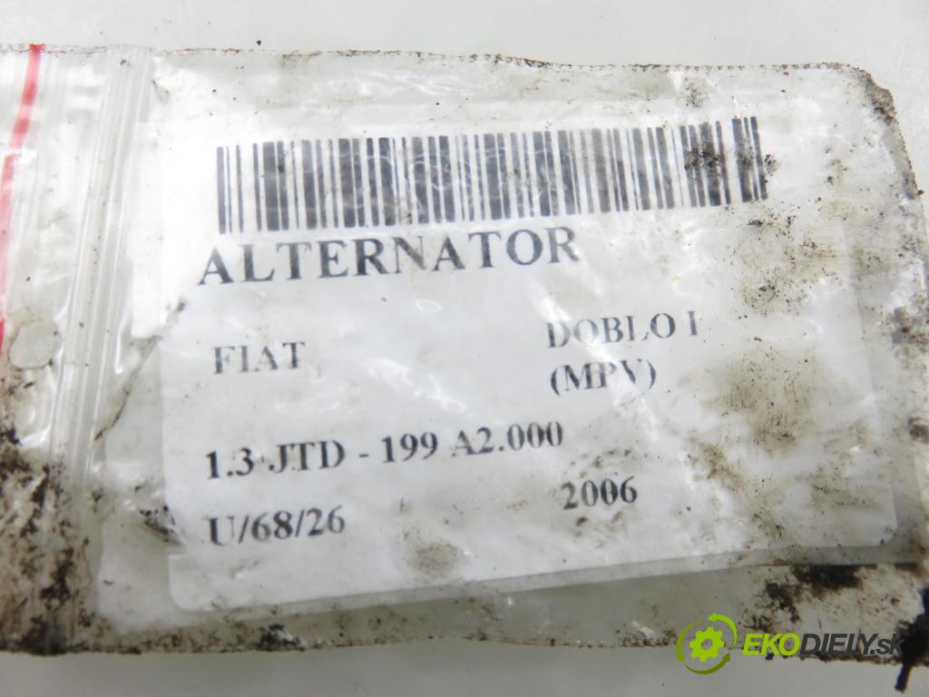 FIAT DOBLO nadwozie wielkoprzestrzenne (MPV) (119_, 223_) KOMBIVAN 2006 55,00 1.3 JTD - 199 A2.000 1248,00 Alternátor 51805803 ; MS1012101210 (Alternátor)